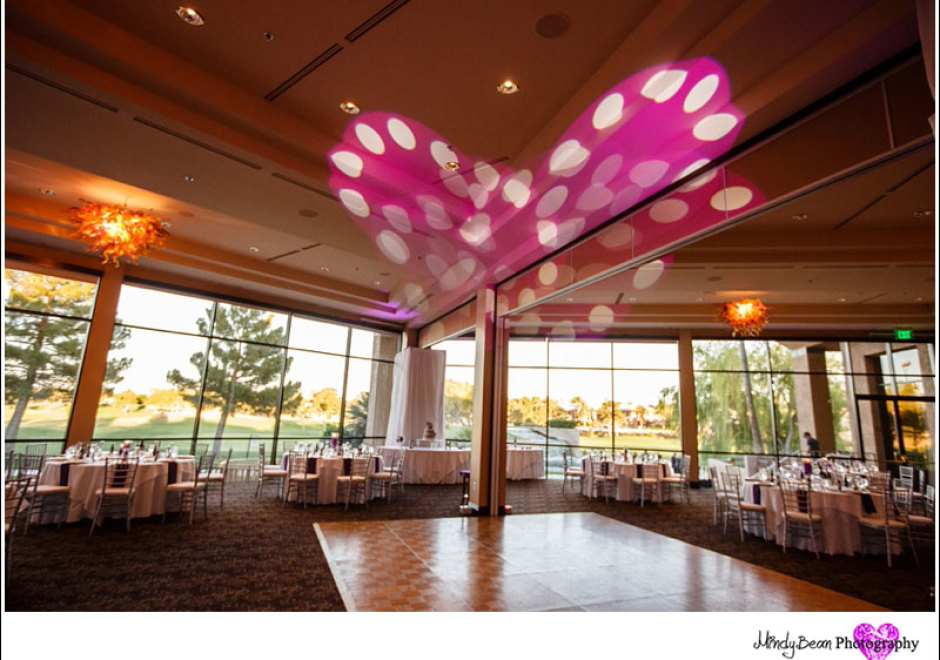 The dance lights of the Spanish Trail Country Club Wedding Venue